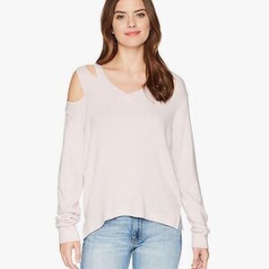 LNA Shoulder Cut-Out Pink Sweater Size Small
